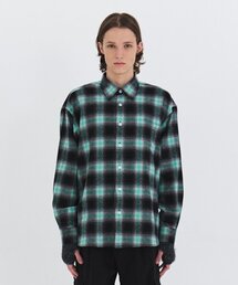 OMBRER COTTON FLANNEL CHECK SHIRTS - MINT