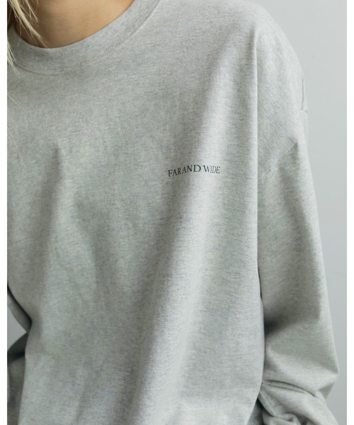 anuke（アンヌーク）の「Print Long T-shirts（Tシャツ/カットソー・レディース・グレー/ホワイト・FREE）」の6枚目の写真