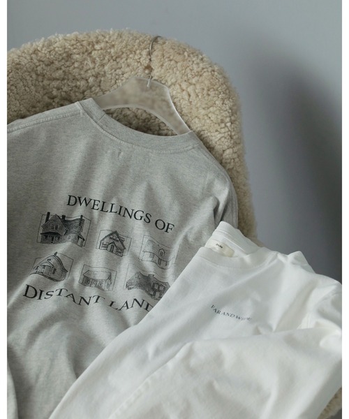 anuke（アンヌーク）の「Print Long T-shirts（Tシャツ/カットソー・レディース・グレー/ホワイト・FREE）」の13枚目の写真