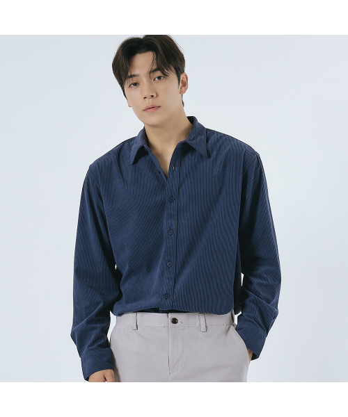LXT（エルエックスティー）の「コーデュロイストレートシャツ[ネイビー]（シャツ/ブラウス・メンズ・その他・95/100/105/110/120/130）」の3枚目の写真