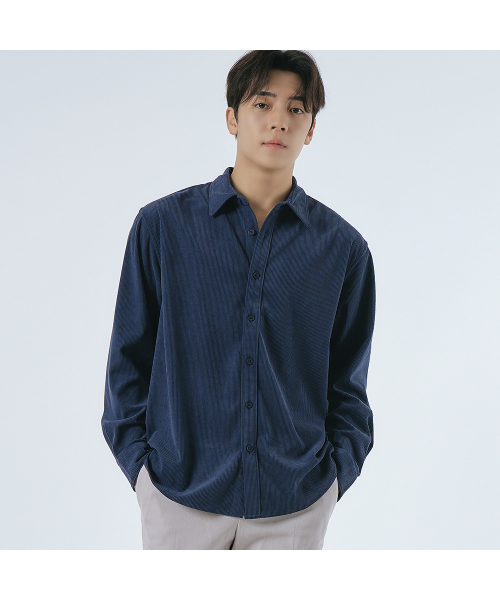 LXT（エルエックスティー）の「コーデュロイストレートシャツ[ネイビー]（シャツ/ブラウス・メンズ・その他・95/100/105/110/120/130）」の4枚目の写真
