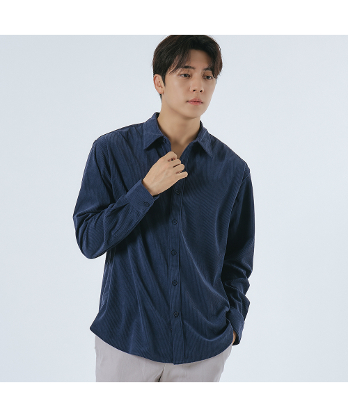 LXT（エルエックスティー）の「コーデュロイストレートシャツ[ネイビー]（シャツ/ブラウス・メンズ・その他・95/100/105/110/120/130）」の5枚目の写真