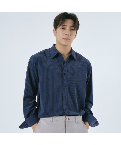 LXT（エルエックスティー）の「コーデュロイストレートシャツ[ネイビー]（シャツ/ブラウス・メンズ・その他・95/100/105/110/120/130）」の6枚目の写真