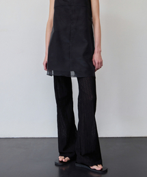 Eyelet Lace Layered Pants - Black