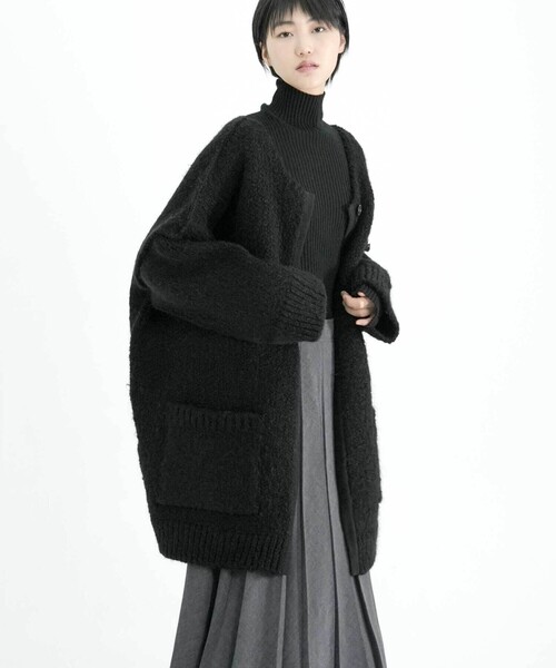 Bshop（ビショップ）の「eunoia | ロング ニットカーディガン WOMEN（カーディガン/ボレロ・レディース・ブラック・ONE）」の9枚目の写真