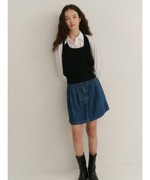 LOVEUSU（ラブアスユー）の「Kale Pintuck Denim Skirt（スカート）」