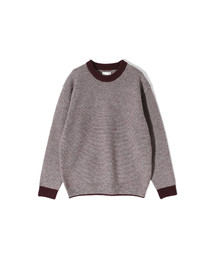 Earnest Border Crewneck Knit Burgundy