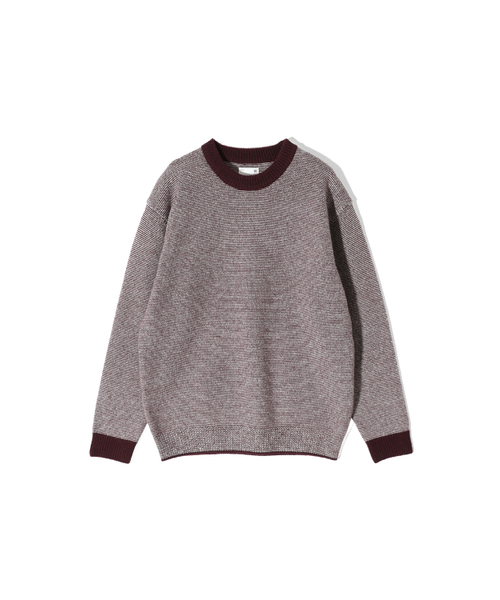 HORLISUN(ホーリーサン)の「Earnest Border Crewneck Knit Burgundy(ニット/セーター・メンズ・その他・MEDIUM/LARGE)」の1枚目の写真