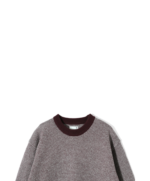 HORLISUN(ホーリーサン)の「Earnest Border Crewneck Knit Burgundy(ニット/セーター・メンズ・その他・MEDIUM/LARGE)」の4枚目の写真
