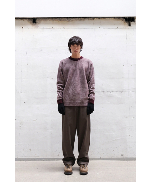 HORLISUN(ホーリーサン)の「Earnest Border Crewneck Knit Burgundy(ニット/セーター・メンズ・その他・MEDIUM/LARGE)」の7枚目の写真