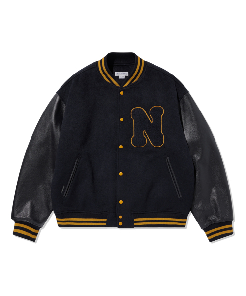 NAMERCLOTHING(ネイマークローディング)の「N BOUCLE VARSITY JACKET NAVY(スタジャン・レディース・その他・MEDIUM/LARGE/X-LARGE)」の1枚目の写真