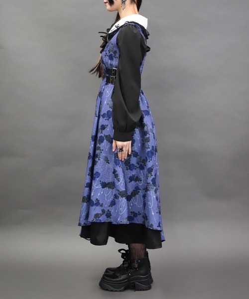NIBBLE POISON(ニブルポイズン)の「ナイトメアローズアシメワンピース(ワンピース・レディース・ブラック/パープル・MEDIUM)」の4枚目の写真