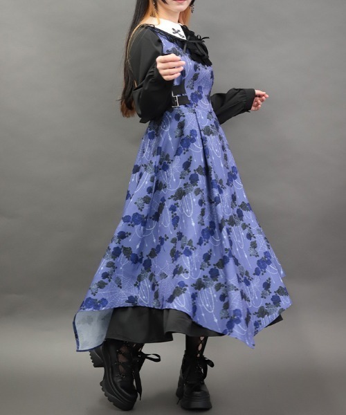 NIBBLE POISON(ニブルポイズン)の「ナイトメアローズアシメワンピース(ワンピース・レディース・ブラック/パープル・MEDIUM)」の7枚目の写真