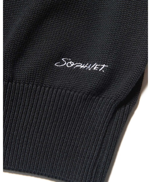 SOPHNET.（ソフネット）の「COTTON SILK EMBROIDERY KNIT（ニット/セーター・メンズ・ブラック/ライトブルー/ホワイト・1/2/3/4/5）」の14枚目の写真