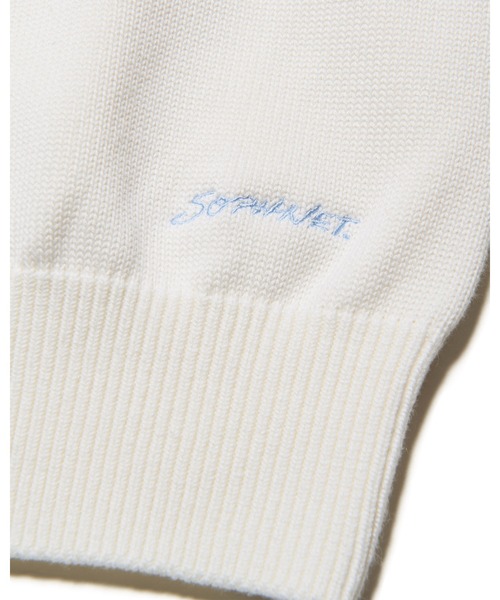 SOPHNET.（ソフネット）の「COTTON SILK EMBROIDERY KNIT（ニット/セーター・メンズ・ブラック/ライトブルー/ホワイト・1/2/3/4/5）」の10枚目の写真