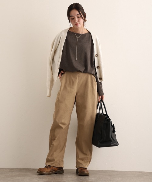 ElegChic(エレグシック)の「ストレッチツイルカーブパンツ(その他パンツ・レディース・ブラック/カーキ/ベージュ・M/L/XL/XXL/4L)」の9枚目の写真