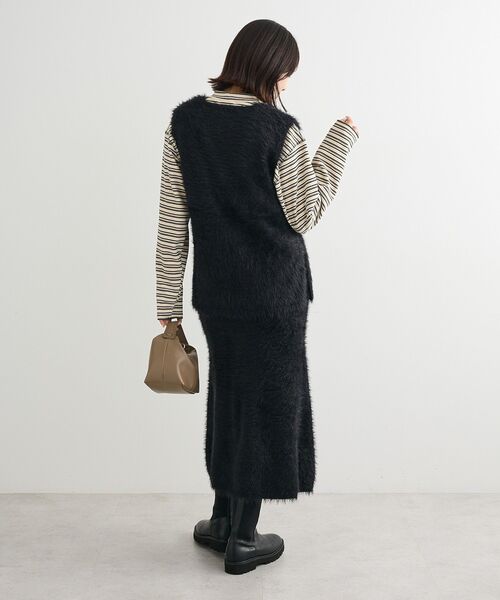 Green Parks(グリーンパークス)の「・Petit Fleur シャギーニットベスト(ベスト・レディース・チャコールグレー/ブラック/アイボリー・FREE)」の9枚目の写真