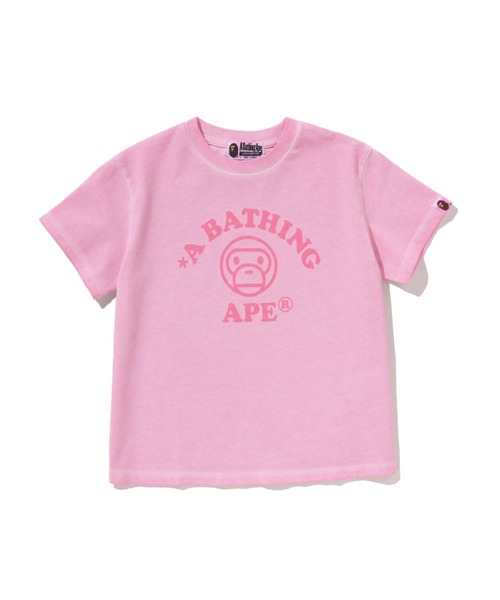 A BATHING APE(アベイシングエイプ)の「BABY MILO BLEACH DYE MINI TEE(Tシャツ/カットソー・レディース・イエロー/チャコール/ピンク・SMALL/MEDIUM/X-SMALL)」の1枚目の写真