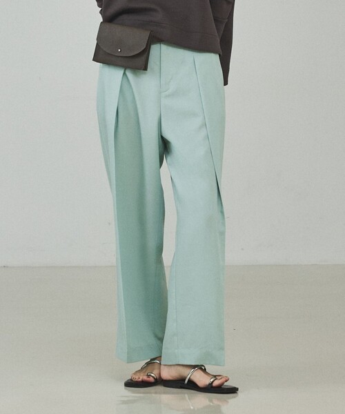 qualite(カリテ)の「【セットアップ対応】テンセルハイツイストワイドパンツ/デニム風/春服/春カラー(その他パンツ・レディース・アイボリー/セージグリーン/ブルー・34/36/38)」の3枚目の写真