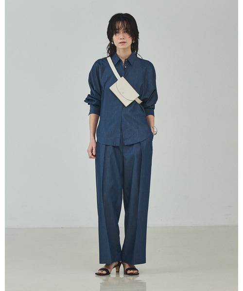 qualite（カリテ）の「【セットアップ対応】テンセルハイツイストワイドパンツ/デニム風/春服/春カラー（その他パンツ・レディース・セージグリーン/ブルー/アイボリー・34/36/38）」の17枚目の写真