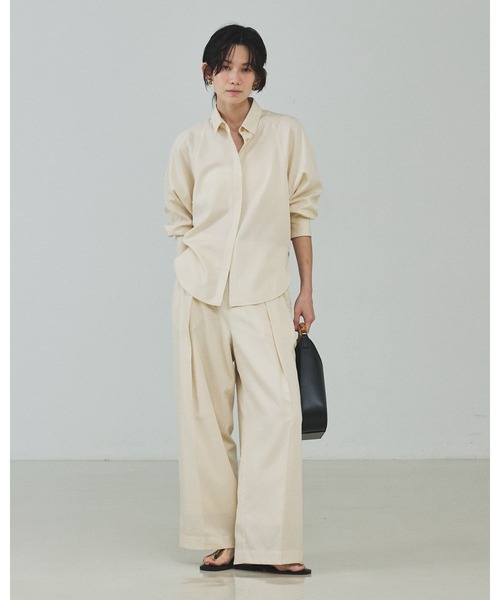 qualite(カリテ)の「【セットアップ対応】テンセルハイツイストワイドパンツ/デニム風/春服/春カラー(その他パンツ・レディース・アイボリー/セージグリーン/ブルー・34/36/38)」の4枚目の写真