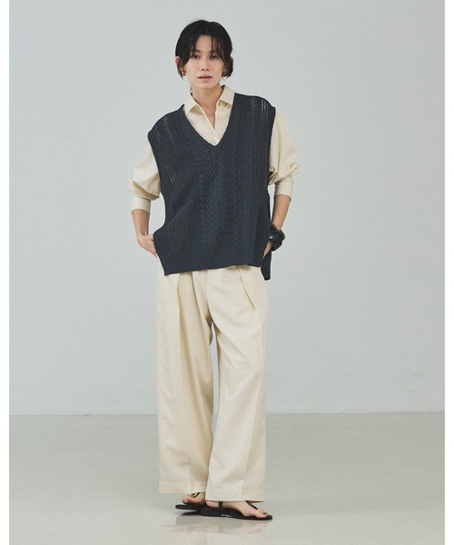 qualite(カリテ)の「【セットアップ対応】テンセルハイツイストワイドパンツ/デニム風/春服/春カラー(その他パンツ・レディース・アイボリー/セージグリーン/ブルー・34/36/38)」の7枚目の写真