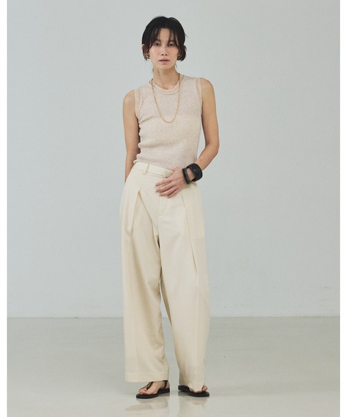 qualite(カリテ)の「【セットアップ対応】テンセルハイツイストワイドパンツ/デニム風/春服/春カラー(その他パンツ・レディース・アイボリー/セージグリーン/ブルー・34/36/38)」の8枚目の写真