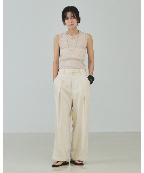 qualite(カリテ)の「【セットアップ対応】テンセルハイツイストワイドパンツ/デニム風/春服/春カラー(その他パンツ・レディース・アイボリー/セージグリーン/ブルー・34/36/38)」の9枚目の写真