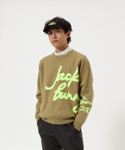 Jack Bunny!!(ジャックバニー)の「【Jack Bunny!!】防風裏地付きクルーネックニットプルオーバー(ニット/セーター・メンズ・ホワイト/ベージュ/ブラック・MEDIUM/LARGE/X-LARGE)」の5枚目の写真