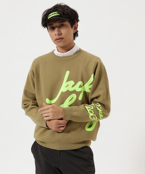 Jack Bunny!!(ジャックバニー)の「【Jack Bunny!!】防風裏地付きクルーネックニットプルオーバー(ニット/セーター・メンズ・ホワイト/ベージュ/ブラック・MEDIUM/LARGE/X-LARGE)」の3枚目の写真
