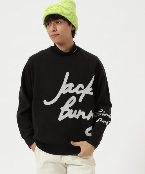 Jack Bunny!!(ジャックバニー)の「【Jack Bunny!!】防風裏地付きクルーネックニットプルオーバー(ニット/セーター・メンズ・ホワイト/ベージュ/ブラック・MEDIUM/LARGE/X-LARGE)」の1枚目の写真