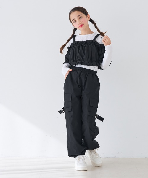 coca（coca）（コカ）の「キッズ　ベルトカーゴパンツ（カーゴパンツ・キッズ・ライトグリーン/ブラック・150/140/120/130）」の3枚目の写真