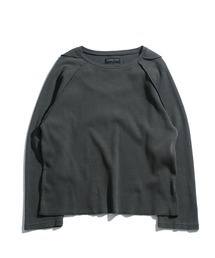 Starting Over | short length inside out design crew neck thermal long-sleeved T-shirt/ショートレングスインサイドアウトデザインクルーネックサーマルロングスリーブTシャツ 短丈インサイドアウトワッフルロンT(Tシャツ/カットソー)