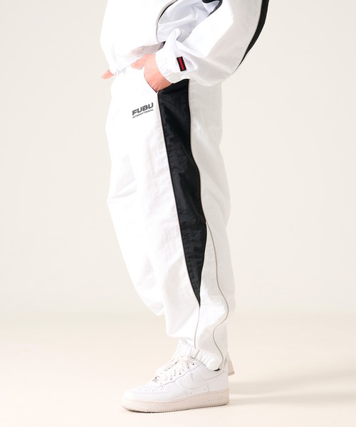 FUBU( フブ)の「FUBU フブ ブランド Nylon Track Pants / ナイロン トラックパンツ (セットアップ対応)(その他パンツ・メンズ・ネイビー/ホワイト/ライトブルー/ブラック・M/L/XL/XXL)」の6枚目の写真