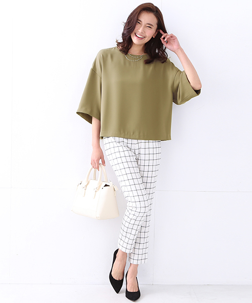 BEAMS LIGHTS Women's(ビームスライツ ウィメンズ)の「BEAMS LIGHTS / ウォッシャブル ドロップショルダー プルオーバー(シャツ/ブラウス・レディース・オフホワイト/オリーブ/ネイビー・38/36)」の11枚目の写真