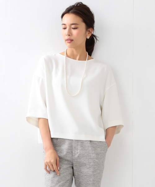 BEAMS LIGHTS Women's(ビームスライツ ウィメンズ)の「BEAMS LIGHTS / ウォッシャブル ドロップショルダー プルオーバー(シャツ/ブラウス・レディース・オフホワイト/オリーブ/ネイビー・38/36)」の6枚目の写真