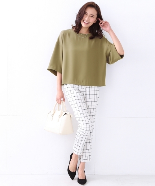 BEAMS LIGHTS Women's(ビームスライツ ウィメンズ)の「BEAMS LIGHTS / ウォッシャブル ドロップショルダー プルオーバー(シャツ/ブラウス・レディース・オフホワイト/オリーブ/ネイビー・38/36)」の12枚目の写真