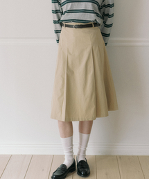 OURHOPE（アワーホープ）の「ベルトセット ミディ プリーツ バンディング スカート - ベージュ（スカート）」