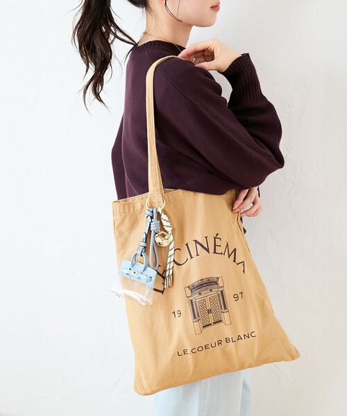 le.coeur blanc（ルクールブラン）の「ミニバッグキーチャーム（ショルダーバッグ・レディース・オレンジ/アイボリー/グレイッシュベージュ/ライトブルー・FREE）」の6枚目の写真