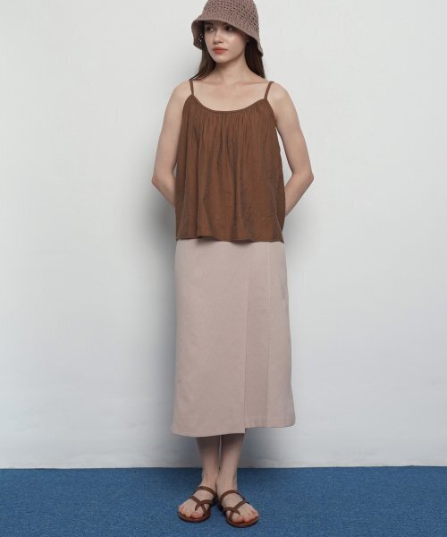 THE-ABON(エイボン)の「W327 rap long skirts ivory(スカート・レディース・アイボリー・FREE)」の3枚目の写真