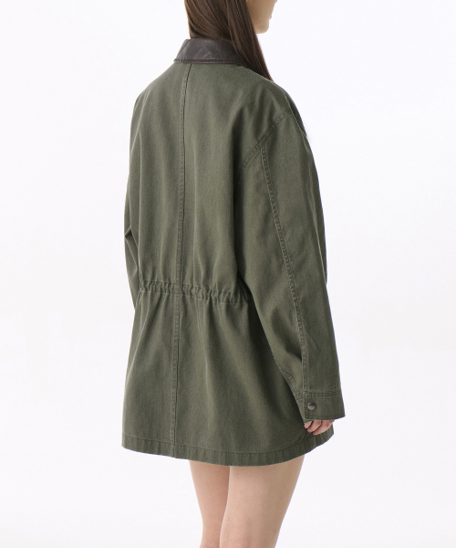 MUSINSA STANDARD WOMAN（ムシンサスタンダードウーマン）の「ウィメンズウォッシュドコットンハンティングジャケット[カーキ]（ミリタリージャケット・レディース・その他・S/M/L）」の5枚目の写真