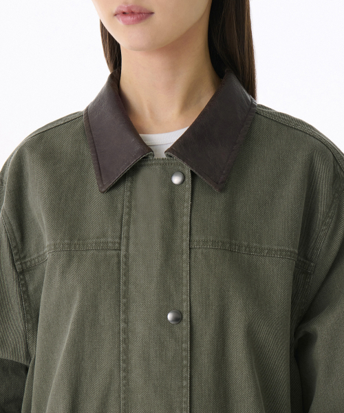 MUSINSA STANDARD WOMAN（ムシンサスタンダードウーマン）の「ウィメンズウォッシュドコットンハンティングジャケット[カーキ]（ミリタリージャケット・レディース・その他・S/M/L）」の6枚目の写真