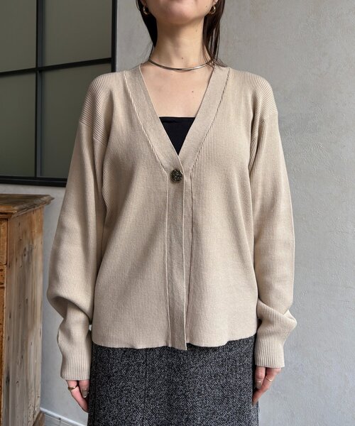 Thevon(ゼボン)の「ニュアンスボタンリブニットカーディガン(カーディガン/ボレロ・レディース・オリーブ/ベージュ/ブラック・FREE)」の21枚目の写真
