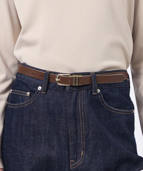 MACKINTOSH PHILOSOPHY（ﾏｯｷﾝﾄｯｼｭ ﾌｨﾛｿﾌｨｰ）の「リバーシブルバイカラーベルト（ベルト・レディース・ライトグレー/ブラック・FREE）」の4枚目の写真