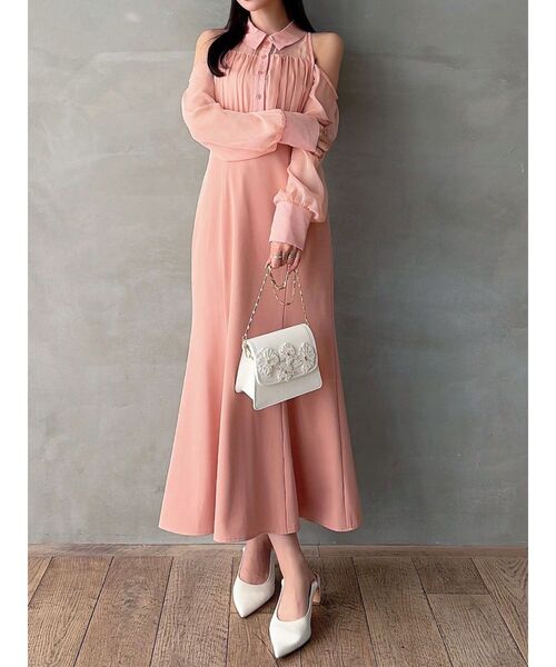 RESEXXY(リゼクシー)の「シアースリーブシャツマーメイドワンピース(ワンピース・レディース・ブラック/アイボリー/オレンジ・FREE)」の3枚目の写真