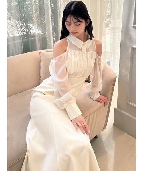 RESEXXY(リゼクシー)の「シアースリーブシャツマーメイドワンピース(ワンピース・レディース・ブラック/アイボリー/オレンジ・FREE)」の4枚目の写真