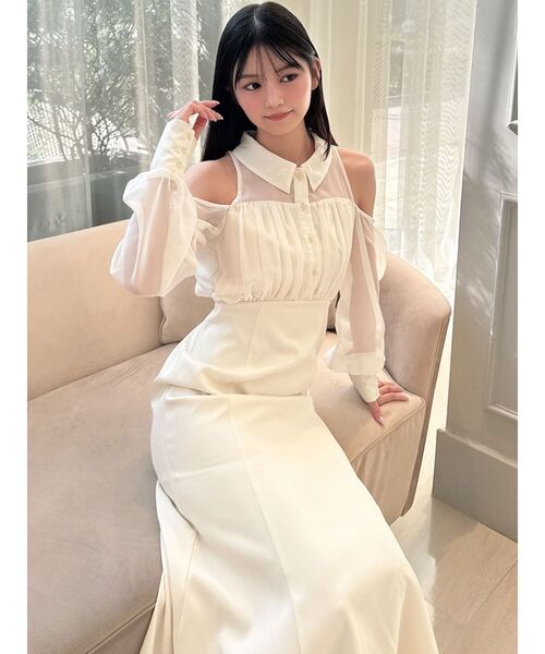 RESEXXY(リゼクシー)の「シアースリーブシャツマーメイドワンピース(ワンピース・レディース・ブラック/アイボリー/オレンジ・FREE)」の5枚目の写真