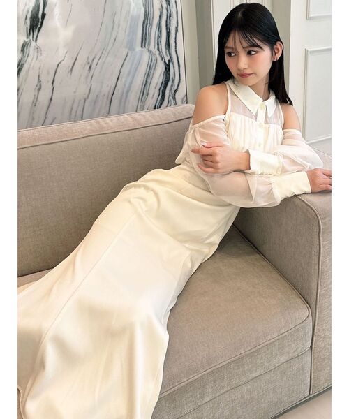 RESEXXY(リゼクシー)の「シアースリーブシャツマーメイドワンピース(ワンピース・レディース・ブラック/アイボリー/オレンジ・FREE)」の6枚目の写真