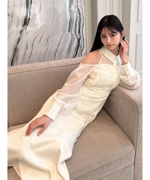 RESEXXY(リゼクシー)の「シアースリーブシャツマーメイドワンピース(ワンピース・レディース・ブラック/アイボリー/オレンジ・FREE)」の7枚目の写真