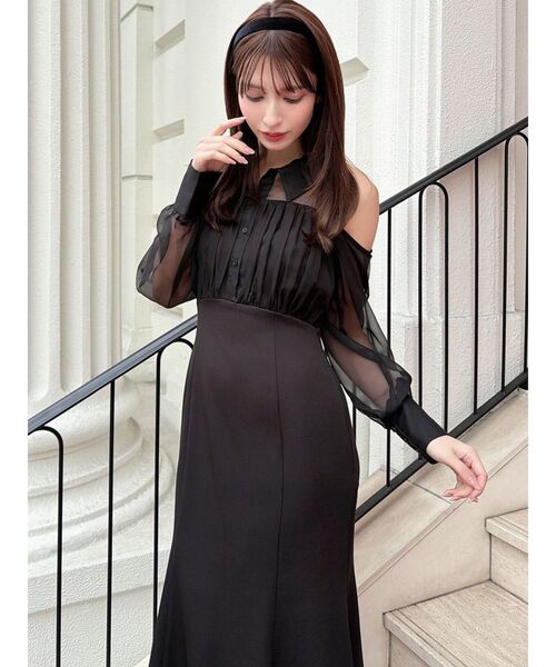 RESEXXY(リゼクシー)の「シアースリーブシャツマーメイドワンピース(ワンピース・レディース・ブラック/アイボリー/オレンジ・FREE)」の12枚目の写真